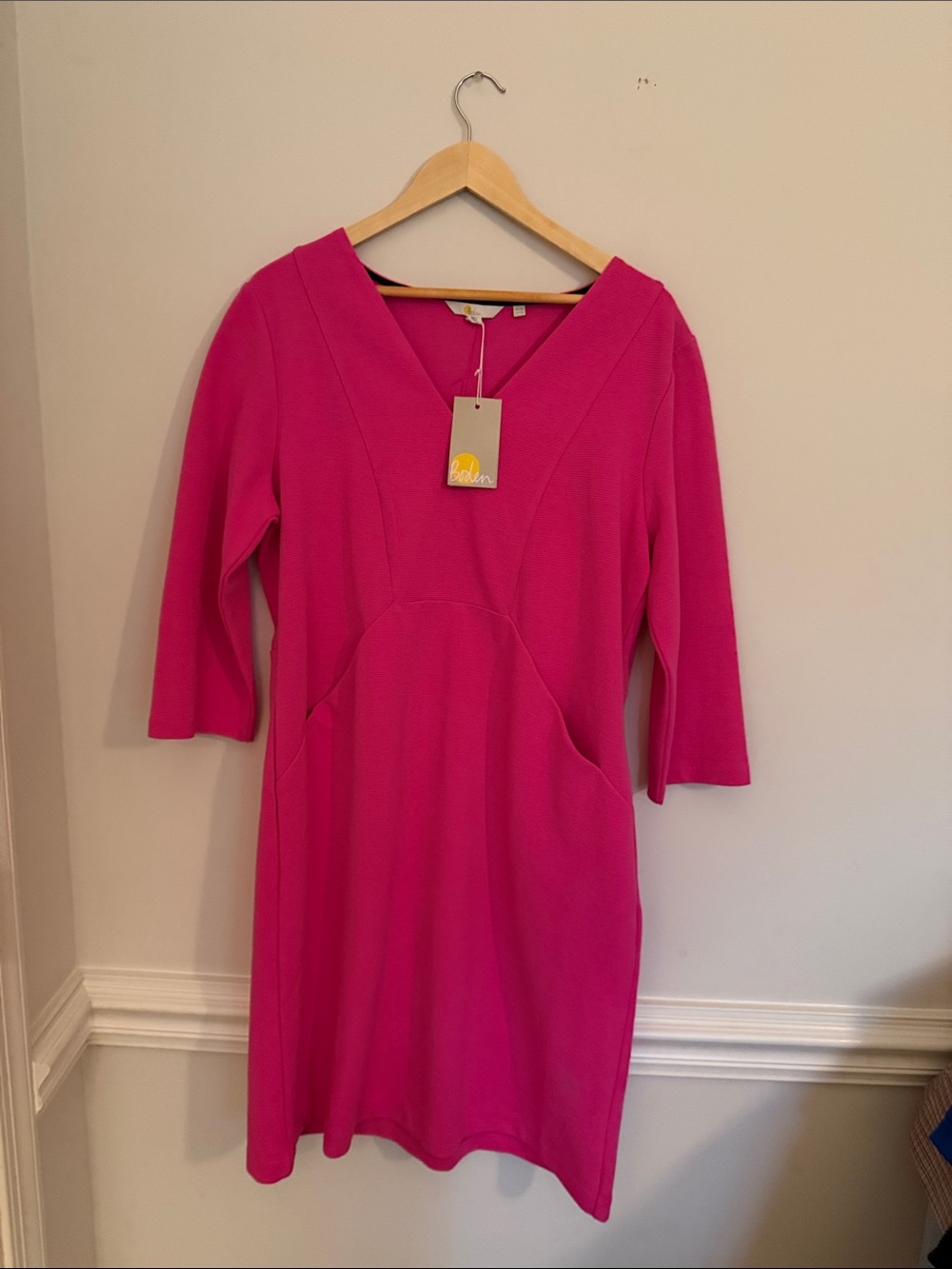 Boden Hot Pink V-Neck Sheath Dress